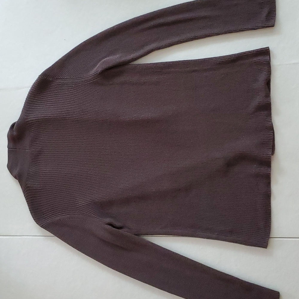 Eileen Fisher Cotton Blend Open Front Cardigan - Picture 8 of 8